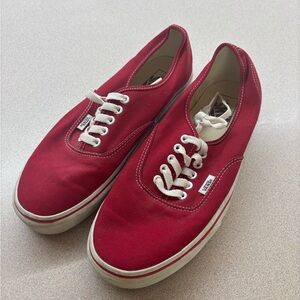Vans Men's Red Canvas Sneakers